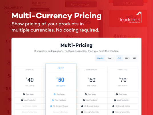 Multi currency pricing