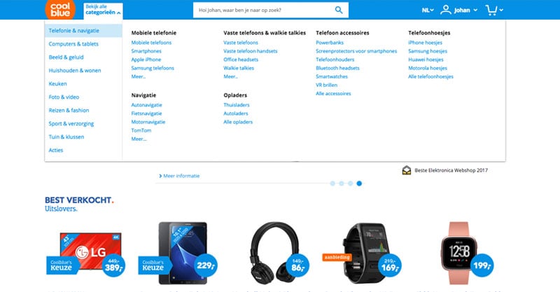 flyouts-navigatie-website-voorbeeld-coolblue