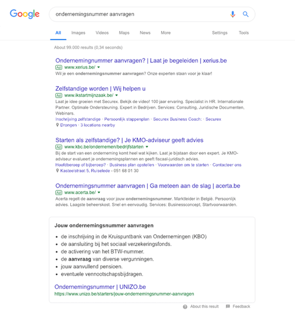 google-zoekresultaten-featured-snippet