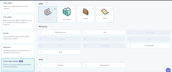 HubSpot New Report Builder